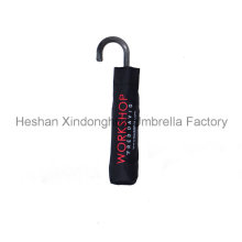 Paraguas personalizado compacto con la manija del gancho para la publicidad (FU-3821BC)